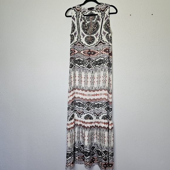 Hale Bob Sheer Maxi Tiered 100% Silk Dress Multicolor Boho Sleeveless XS‎ - Picture 1 of 14